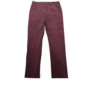 Ann Taylor Women's 4P petite Dress Pants Career Office ankle zip burgundy